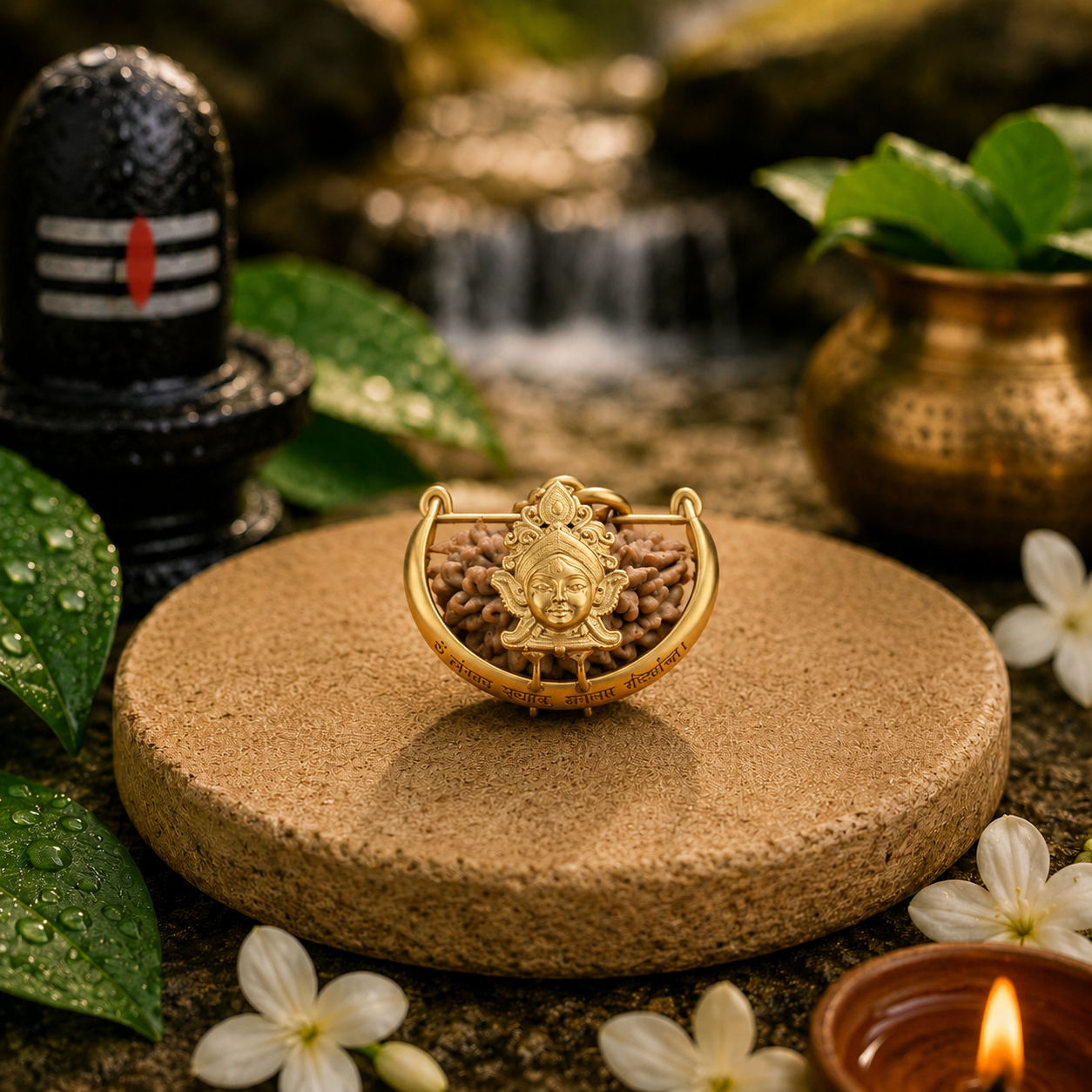 Original 1 Mukhi Nepal Rudraksha Half-Moon (Silver Capped)