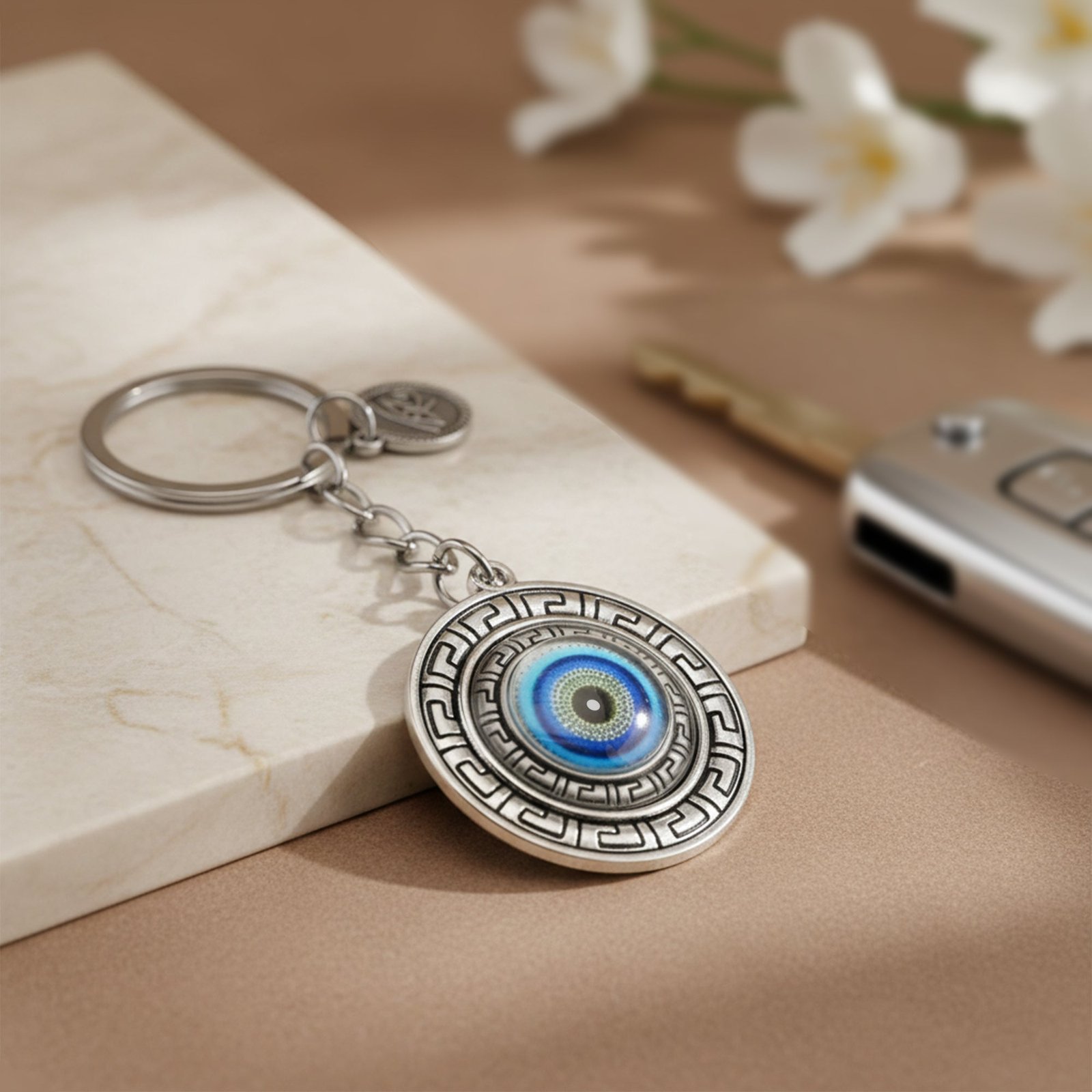 Evil Eye Protection Silver Ring (Adjustable)