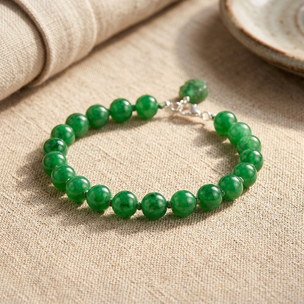 Natural Green Jade Bracelet for Heart & Wealth