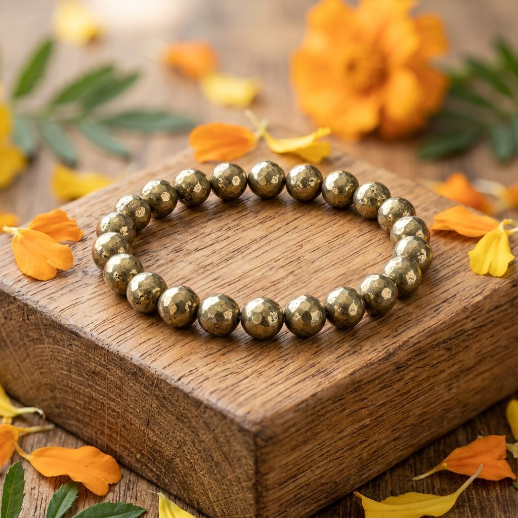 Pyrite Crystal Money Magnet Bracelet (8mm)
